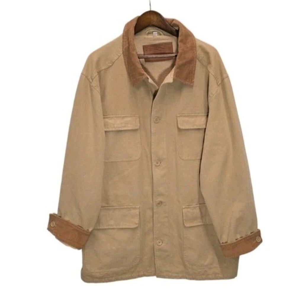 John Wayne Bradford Exchange Stockade Jacket Mens XXL Tan Canvas Corduroy Chore